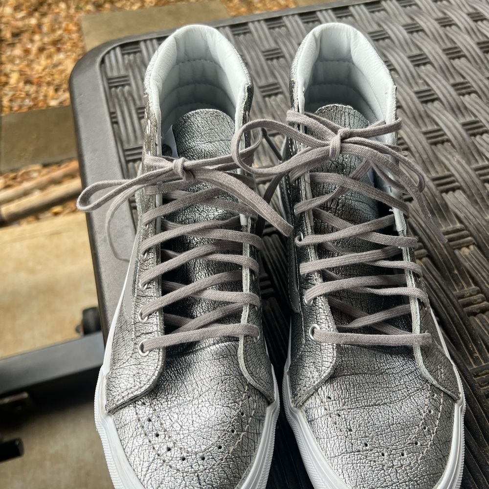 Vans Silver Sneakers leather high-Top